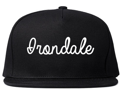 Irondale Alabama AL Script Mens Snapback Hat Black