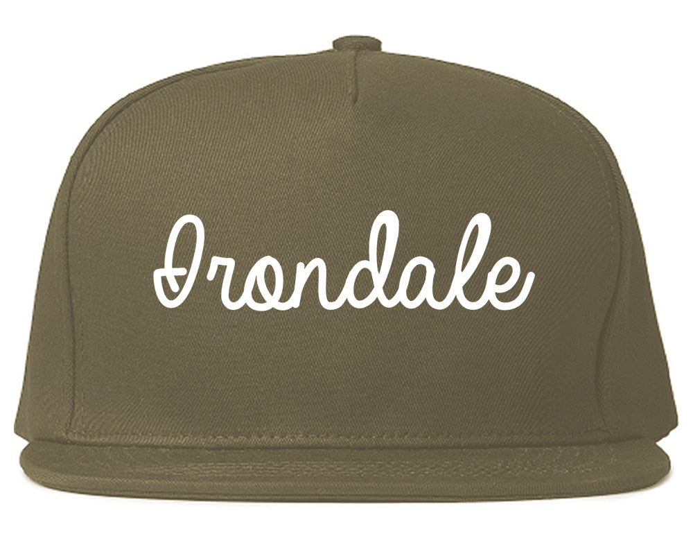 Irondale Alabama AL Script Mens Snapback Hat Grey