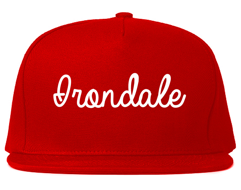 Irondale Alabama AL Script Mens Snapback Hat Red