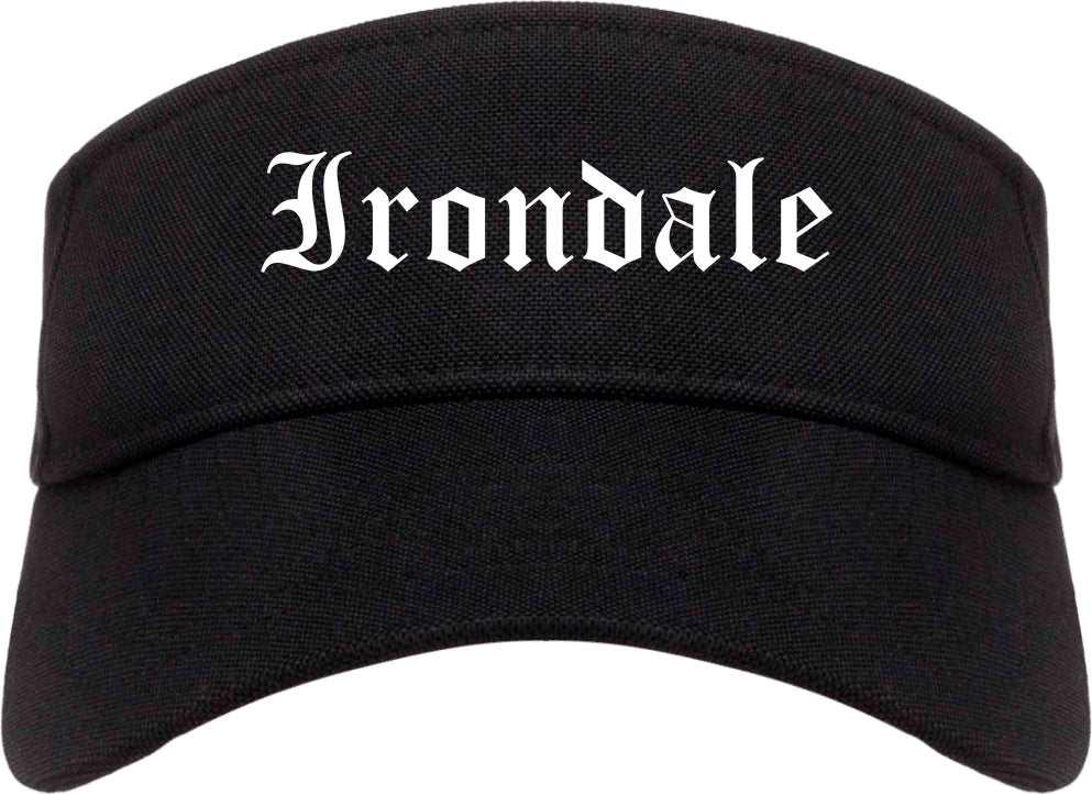 Irondale Alabama AL Old English Mens Visor Cap Hat Black