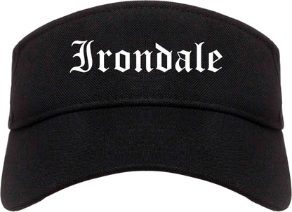 Irondale Alabama AL Old English Mens Visor Cap Hat Black