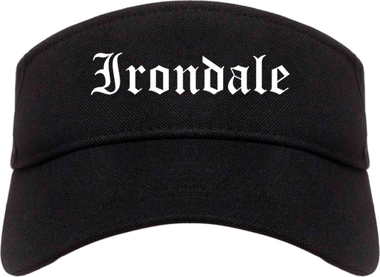 Irondale Alabama AL Old English Mens Visor Cap Hat Black