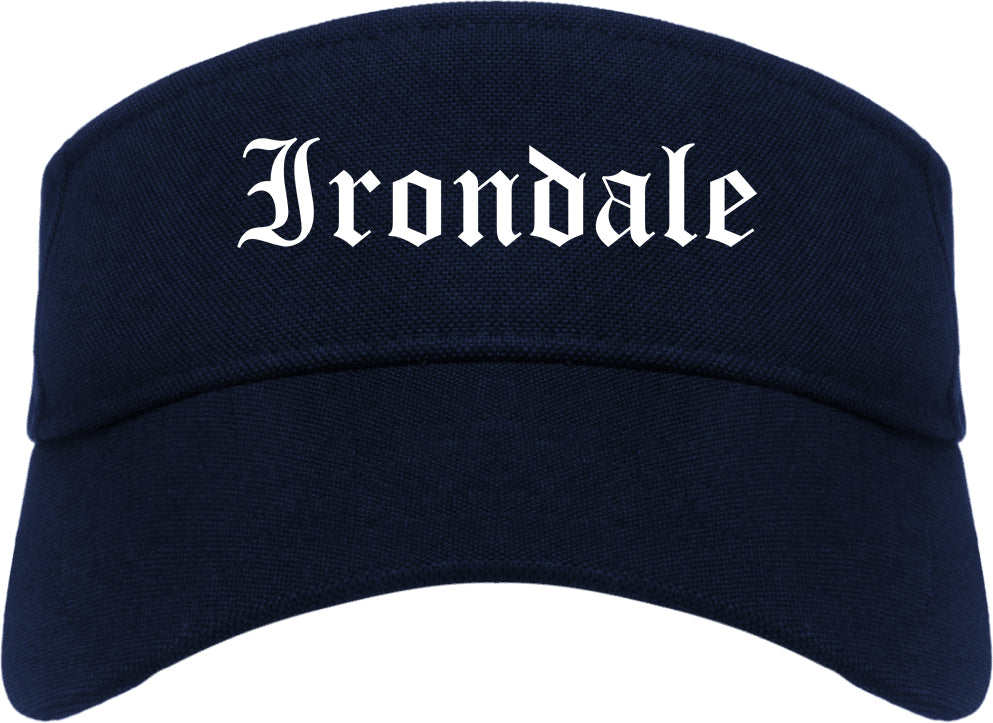 Irondale Alabama AL Old English Mens Visor Cap Hat Navy Blue