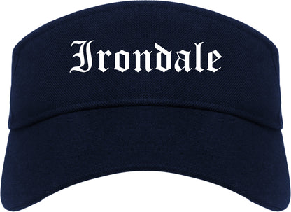 Irondale Alabama AL Old English Mens Visor Cap Hat Navy Blue
