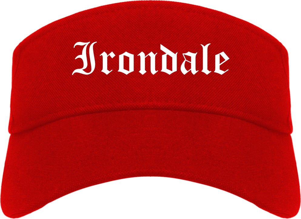 Irondale Alabama AL Old English Mens Visor Cap Hat Red