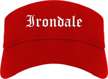 Irondale Alabama AL Old English Mens Visor Cap Hat Red