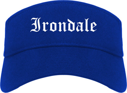 Irondale Alabama AL Old English Mens Visor Cap Hat Royal Blue