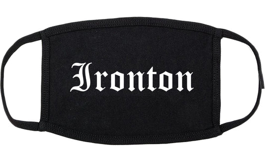Ironton Ohio OH Old English Cotton Face Mask Black