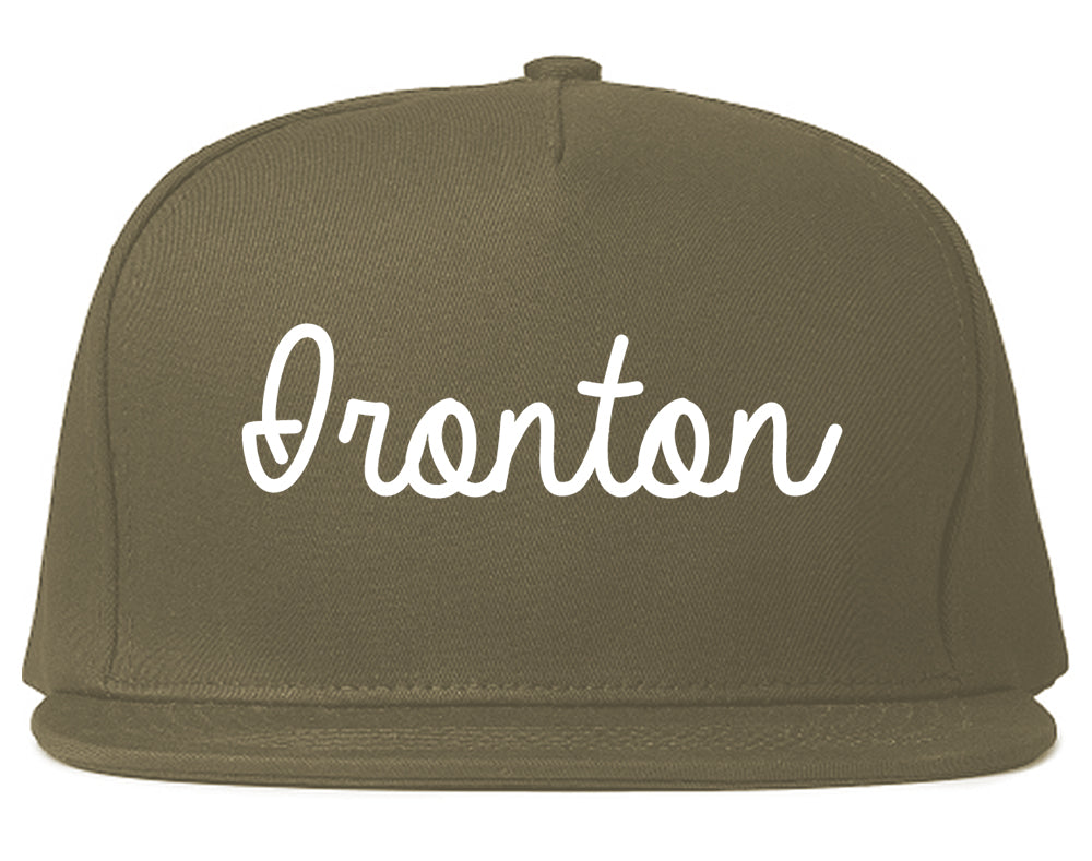 Ironton Ohio OH Script Mens Snapback Hat Grey