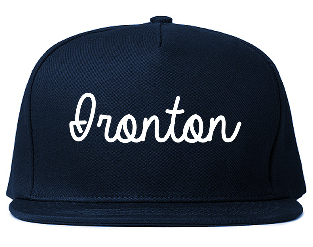 Ironton Ohio OH Script Mens Snapback Hat Navy Blue