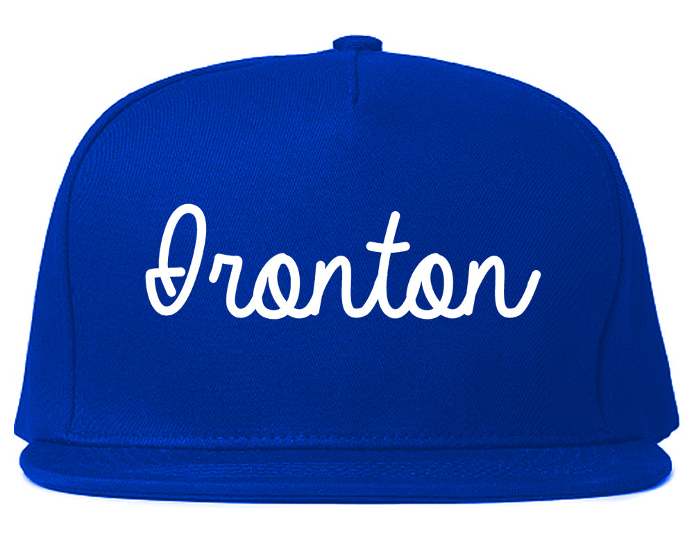 Ironton Ohio OH Script Mens Snapback Hat Royal Blue