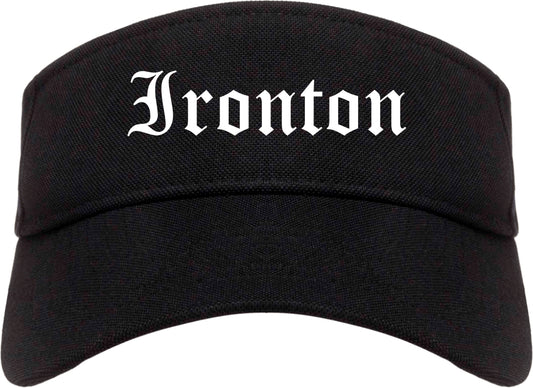 Ironton Ohio OH Old English Mens Visor Cap Hat Black