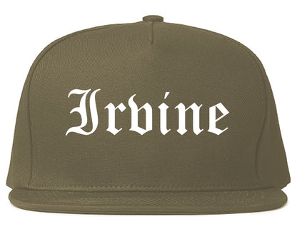 Irvine California CA Old English Mens Snapback Hat Grey