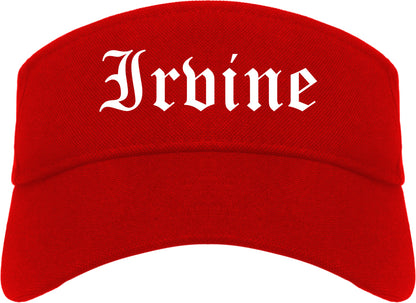 Irvine California CA Old English Mens Visor Cap Hat Red