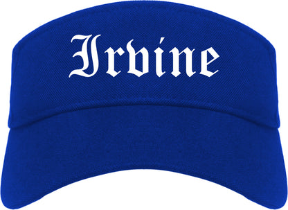 Irvine California CA Old English Mens Visor Cap Hat Royal Blue
