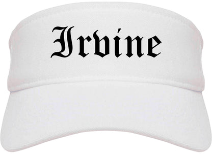 Irvine California CA Old English Mens Visor Cap Hat White