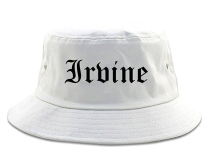 Irvine California CA Old English Mens Bucket Hat White