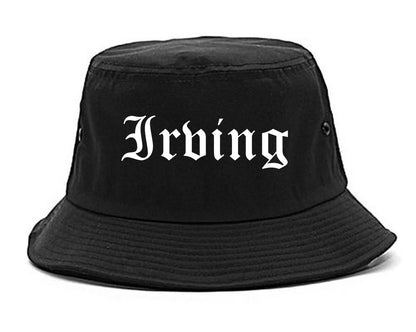 Irving Texas TX Old English Mens Bucket Hat Black