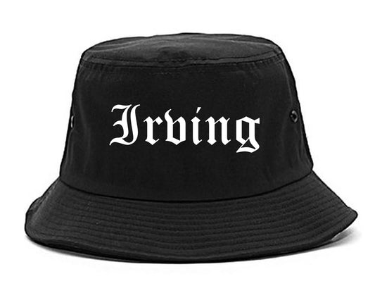 Irving Texas TX Old English Mens Bucket Hat Black