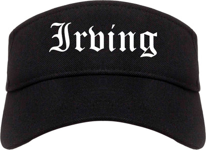 Irving Texas TX Old English Mens Visor Cap Hat Black