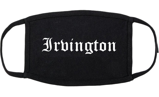 Irvington New York NY Old English Cotton Face Mask Black