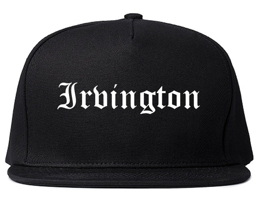 Irvington New York NY Old English Mens Snapback Hat Black