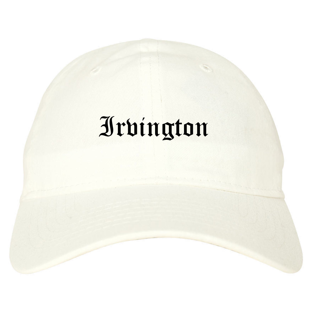 Irvington New York NY Old English Mens Dad Hat Baseball Cap White