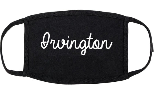 Irvington New York NY Script Cotton Face Mask Black