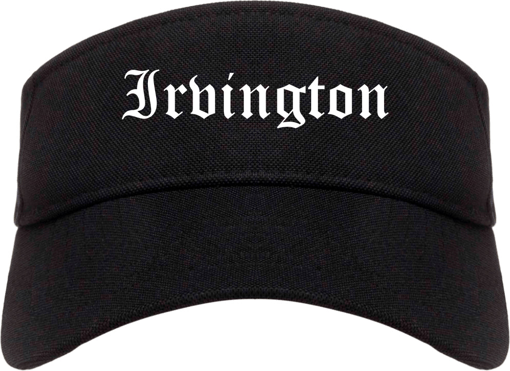 Irvington New York NY Old English Mens Visor Cap Hat Black