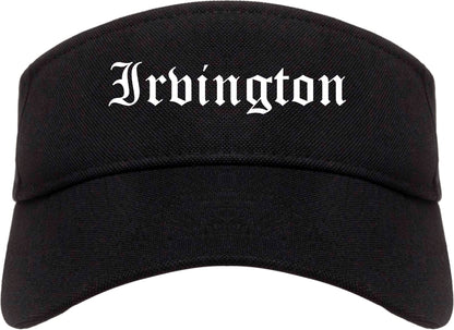 Irvington New York NY Old English Mens Visor Cap Hat Black