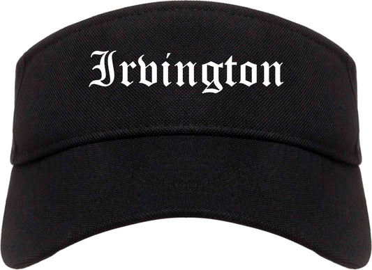 Irvington New York NY Old English Mens Visor Cap Hat Black