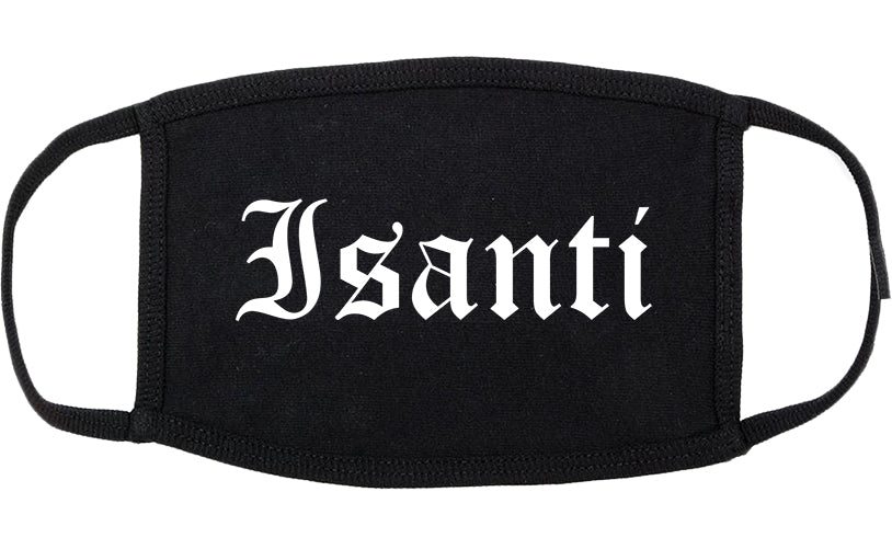 Isanti Minnesota MN Old English Cotton Face Mask Black