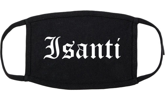 Isanti Minnesota MN Old English Cotton Face Mask Black