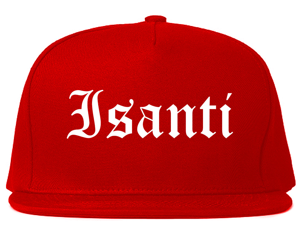 Isanti Minnesota MN Old English Mens Snapback Hat Red