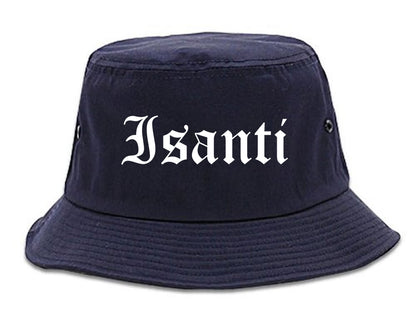 Isanti Minnesota MN Old English Mens Bucket Hat Navy Blue