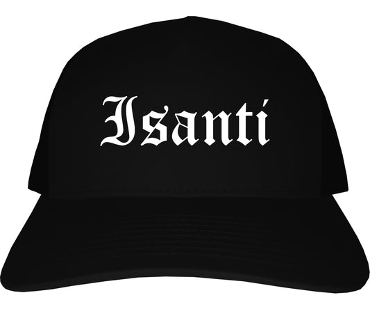 Isanti Minnesota MN Old English Mens Trucker Hat Cap Black
