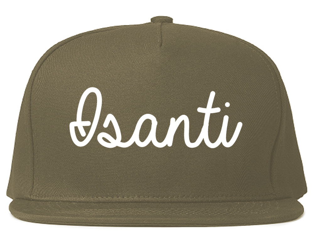 Isanti Minnesota MN Script Mens Snapback Hat Grey