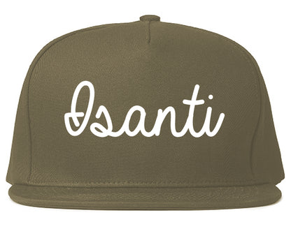 Isanti Minnesota MN Script Mens Snapback Hat Grey