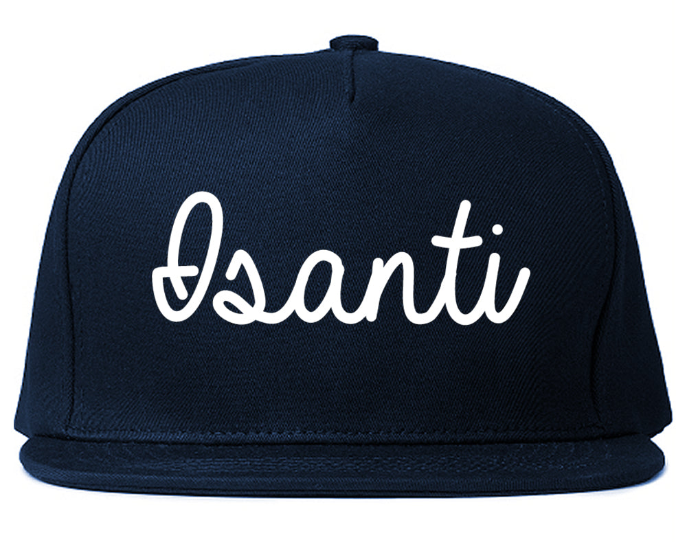 Isanti Minnesota MN Script Mens Snapback Hat Navy Blue