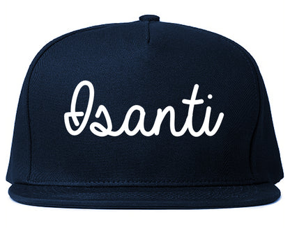 Isanti Minnesota MN Script Mens Snapback Hat Navy Blue