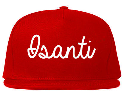 Isanti Minnesota MN Script Mens Snapback Hat Red