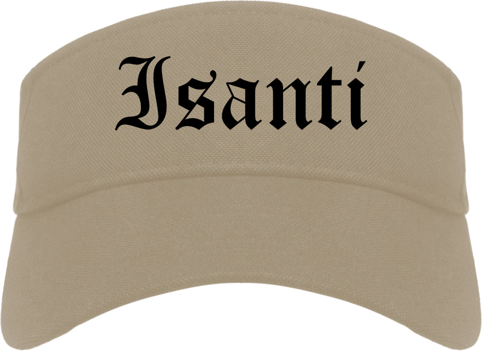 Isanti Minnesota MN Old English Mens Visor Cap Hat Khaki