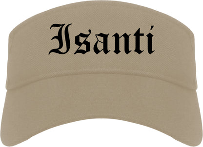 Isanti Minnesota MN Old English Mens Visor Cap Hat Khaki