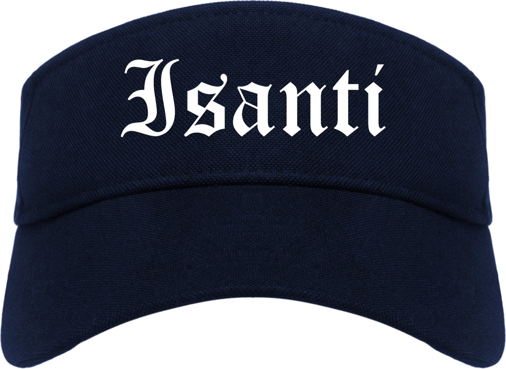 Isanti Minnesota MN Old English Mens Visor Cap Hat Navy Blue