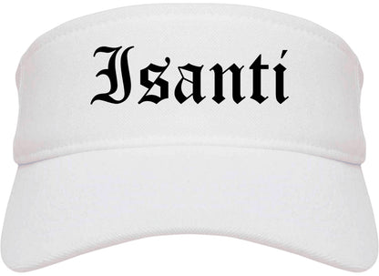 Isanti Minnesota MN Old English Mens Visor Cap Hat White
