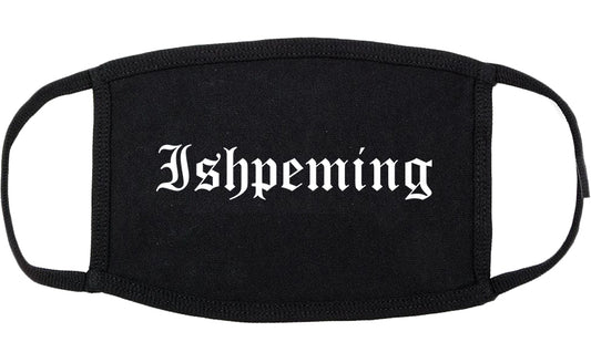 Ishpeming Michigan MI Old English Cotton Face Mask Black