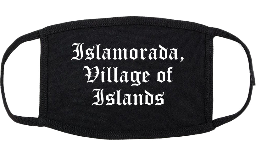Islamorada, Village of Islands Florida FL Old English Cotton Face Mask Black