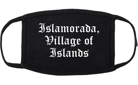 Islamorada, Village of Islands Florida FL Old English Cotton Face Mask Black