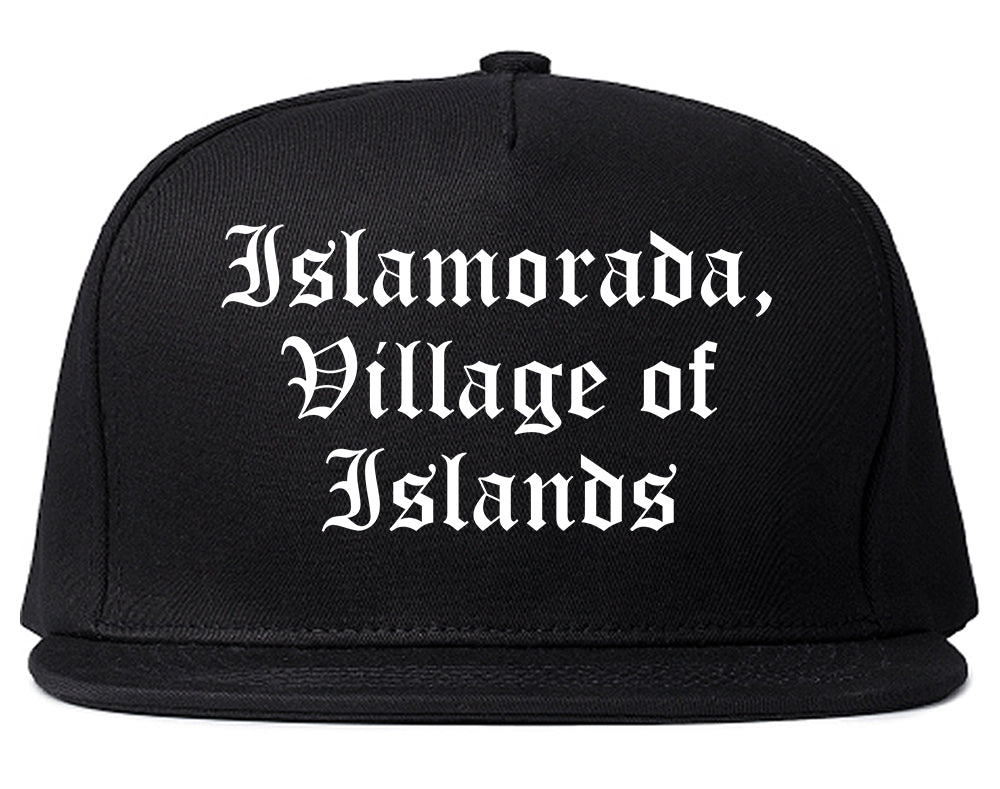 Islamorada, Village of Islands Florida FL Old English Mens Snapback Hat Black
