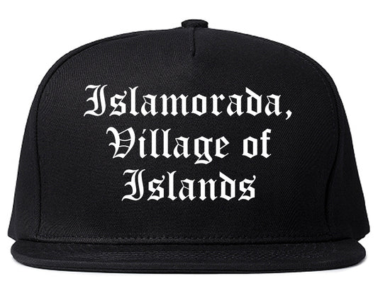Islamorada, Village of Islands Florida FL Old English Mens Snapback Hat Black